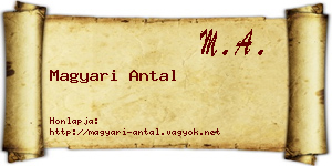 Magyari Antal névjegykártya